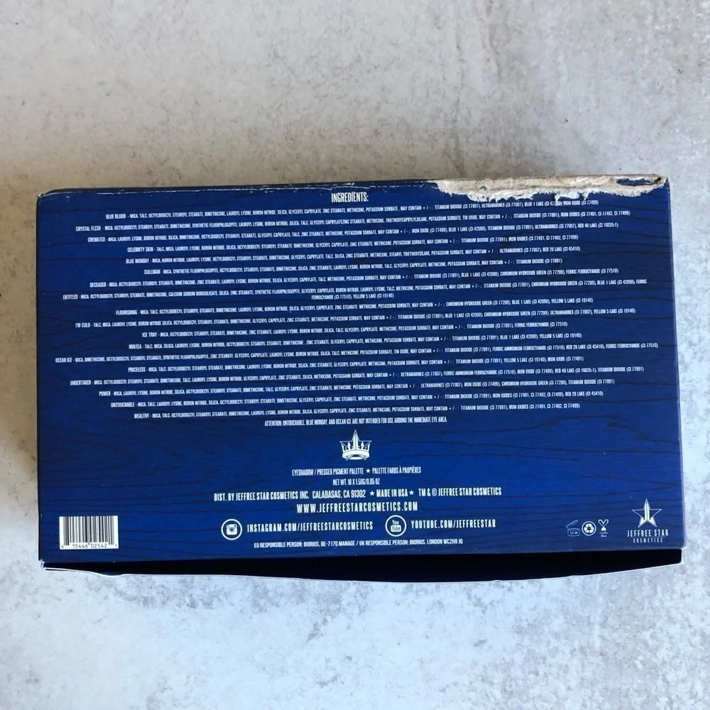 Jeffree Stars Blue Blood Eye Shadow Palette New